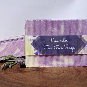 Homemade, All Natural, Lavender Tea Tree Soap Bar