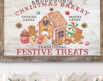 Personalized Christmas Decoration Winter Holiday Farmhouse Rustic Wall Decor Canvas Print Vintage Wall Art Custom Art Sign B