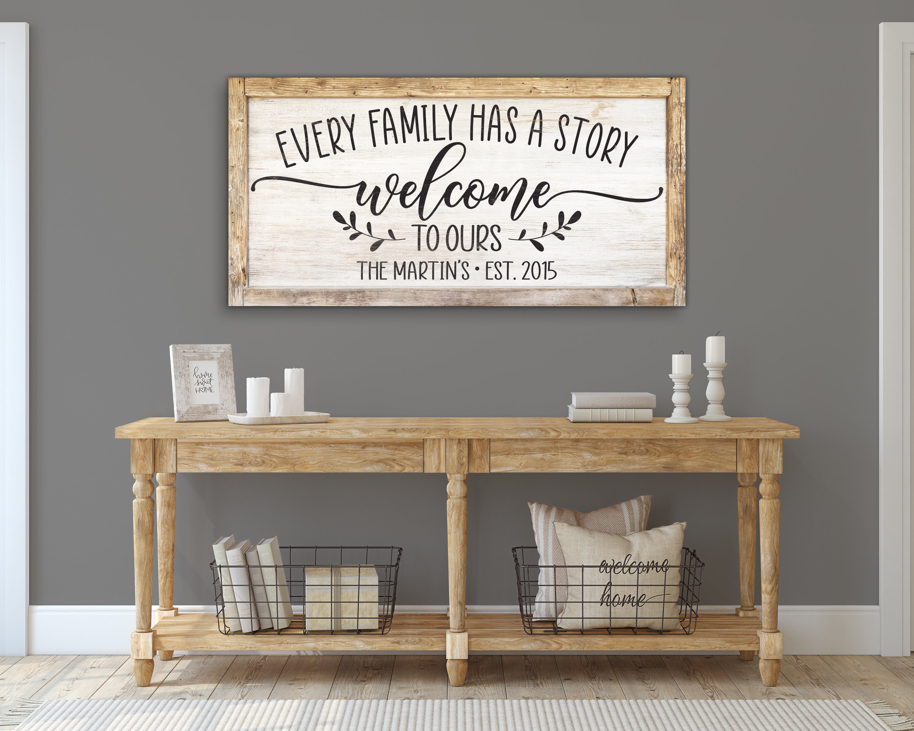 Personalized Family Name Sign Modern Farmhouse Rustic Wall Art - Etsy