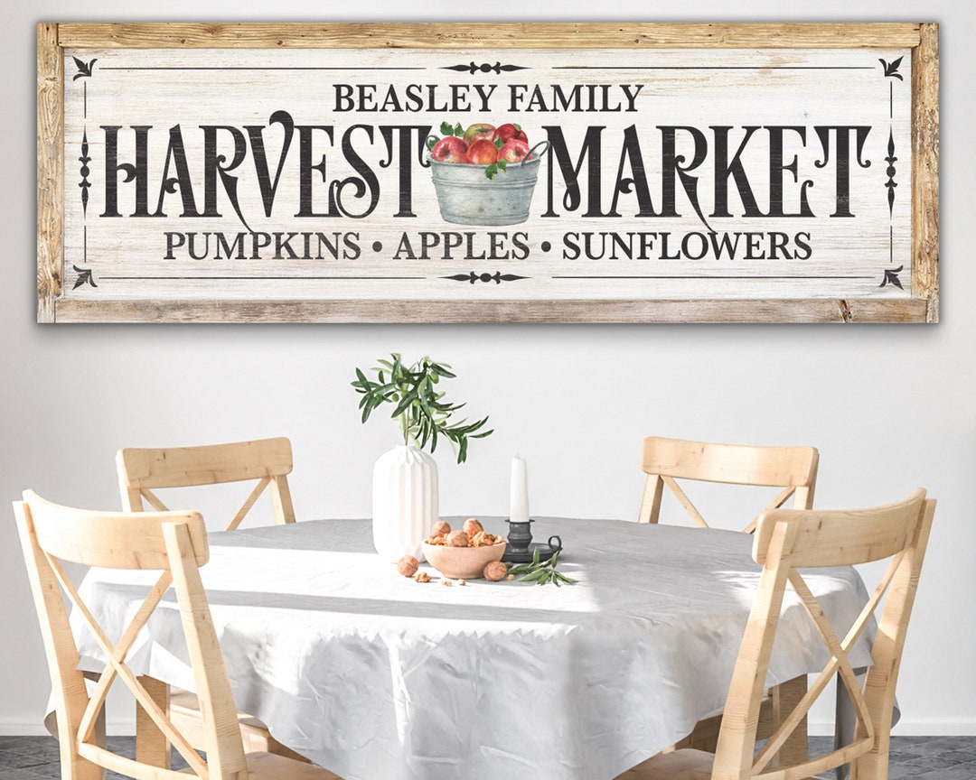 Personalized Autumn Apple Harvest Sign Modern Farmhouse Rustic Wall ...