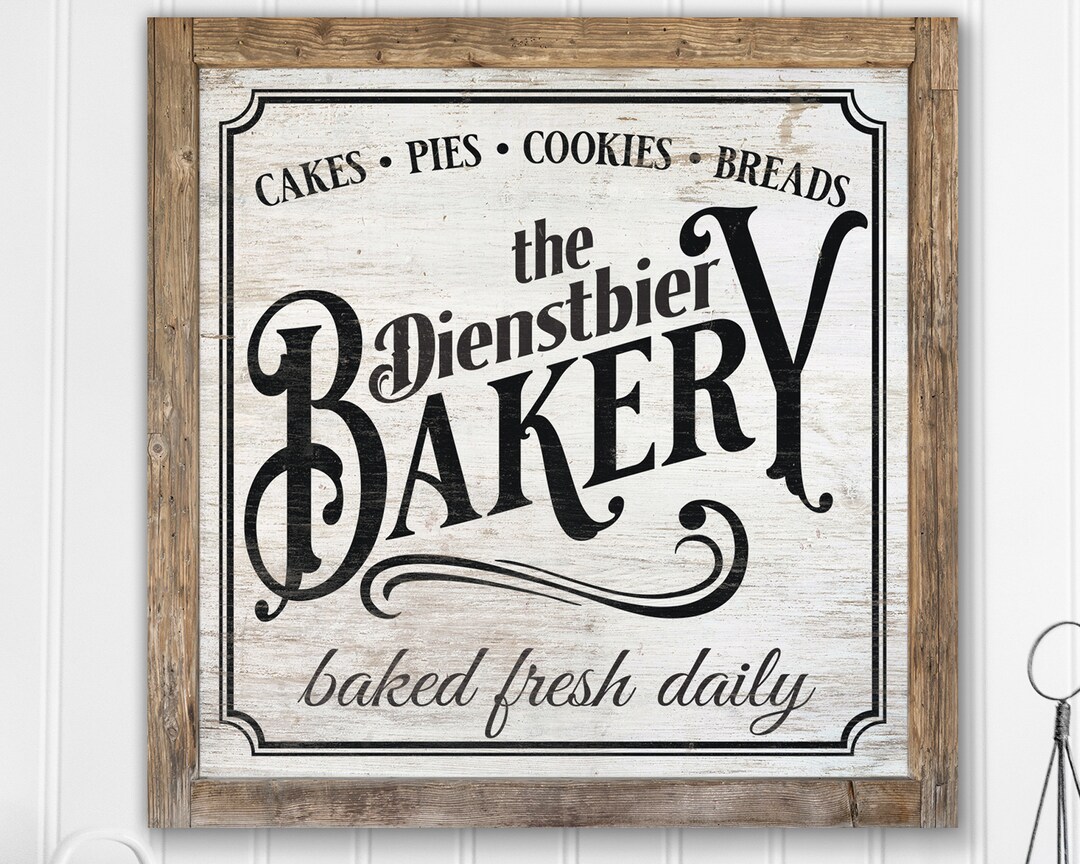 Personalized Bakery Sign Modern Farmhouse Rustic Wall Decor Canvas ...