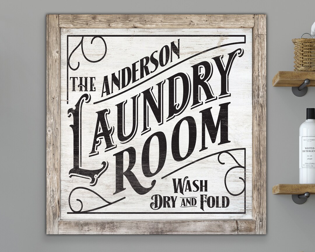 Personalized Laundry Room Sign Modern Farmhouse Rustic Wall Decor ...