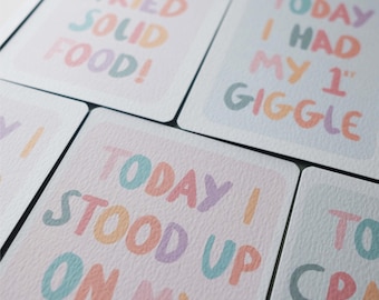 Baby Milestone Cards | Modern & Colourful Keepsake, Unisex Shower Gift