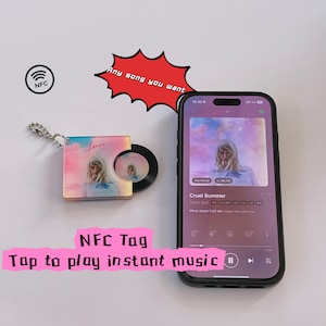 Custom Pull Out Mini Album CD Keychain with NFC, Spotify Album Keychain, Play Your Favorite Song Instantly, Personalized Music Lover Gift