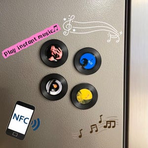 Personalized Music Fridge Magnet, Play Instant Music, Custom Photo Magnets With NFC, Valentines Gift for Him & Her 