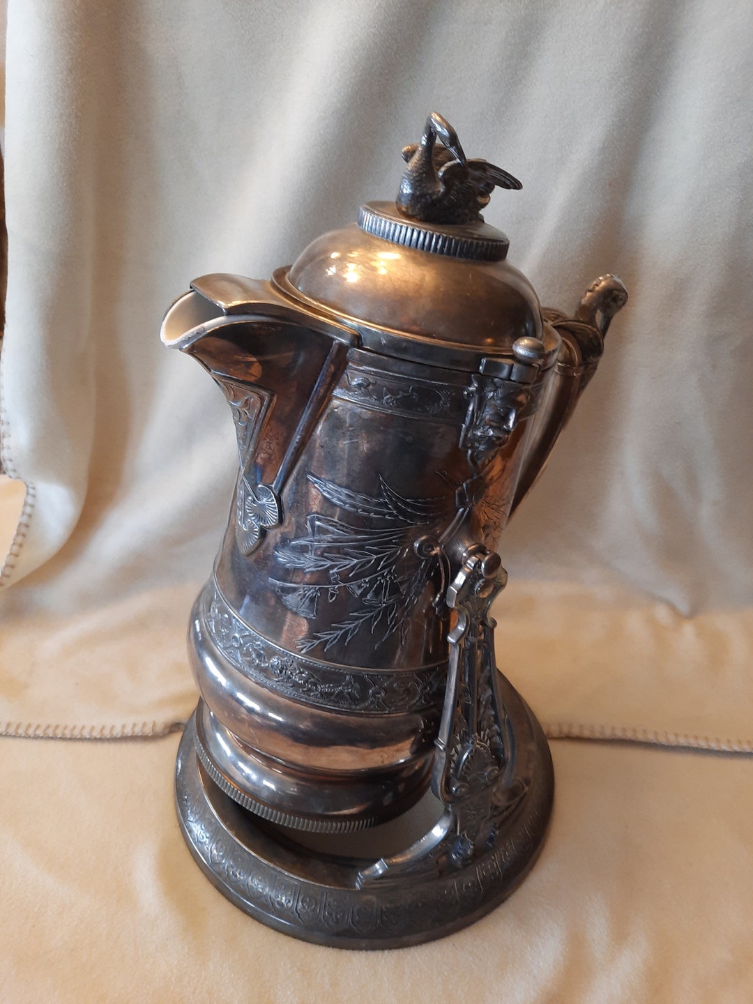 Reed & Barton Silver Plated Tilting Water Pitcher Etsy