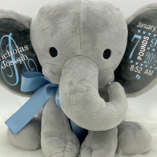 Birth Announcement Elephant Keepsake Elephant Baby Etsy