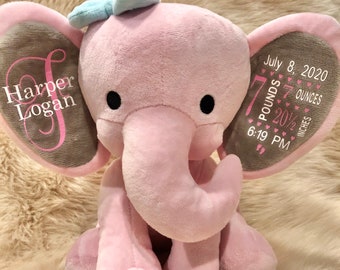 Download Birth Stat Elephant Etsy