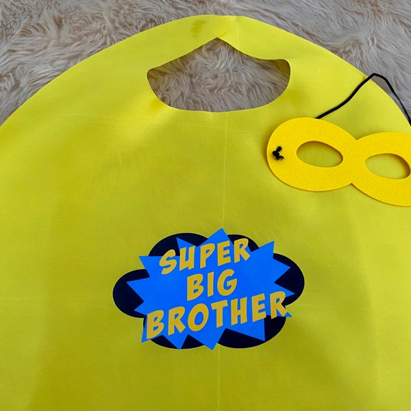 Big Brother Gift, Superhero, Super Big Brother Cape, Sibling Gift, New Brother