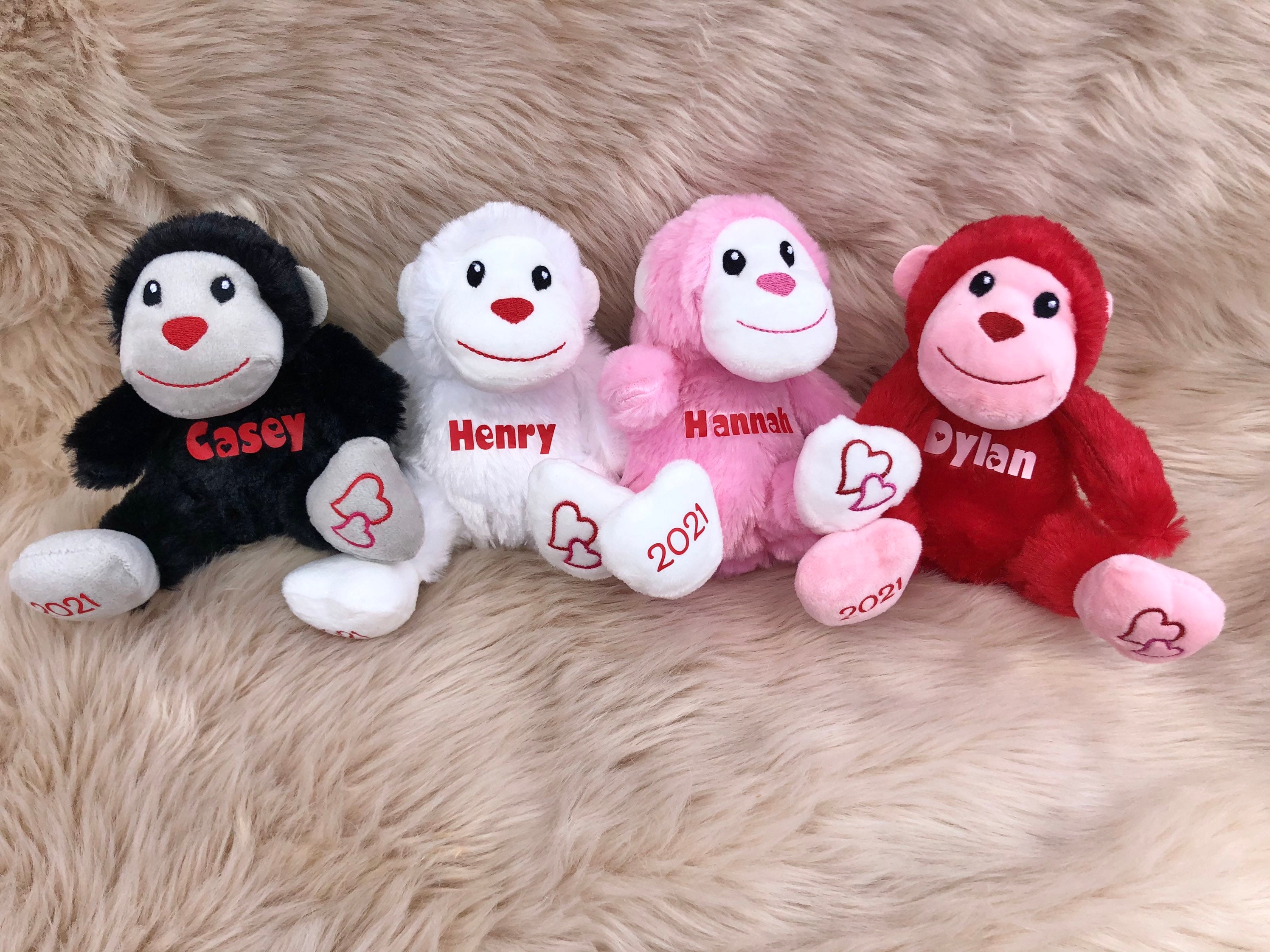 Valentines Day Plush Gorilla Personalized Valentine Gift for | Etsy