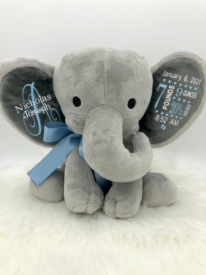 Birth Announcement Elephant Birth Stat Elephant Baby Etsy