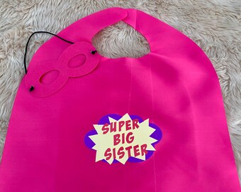 Superhero Big Sister Pink Inspirational Princess Cape and Mask Set Great for Those Little Role Models Expecting A Sibling Superhero Big Sister Pink Inspirational Princess Cape and Mask Set Great for Those Little Role Models Expecting A Sibling