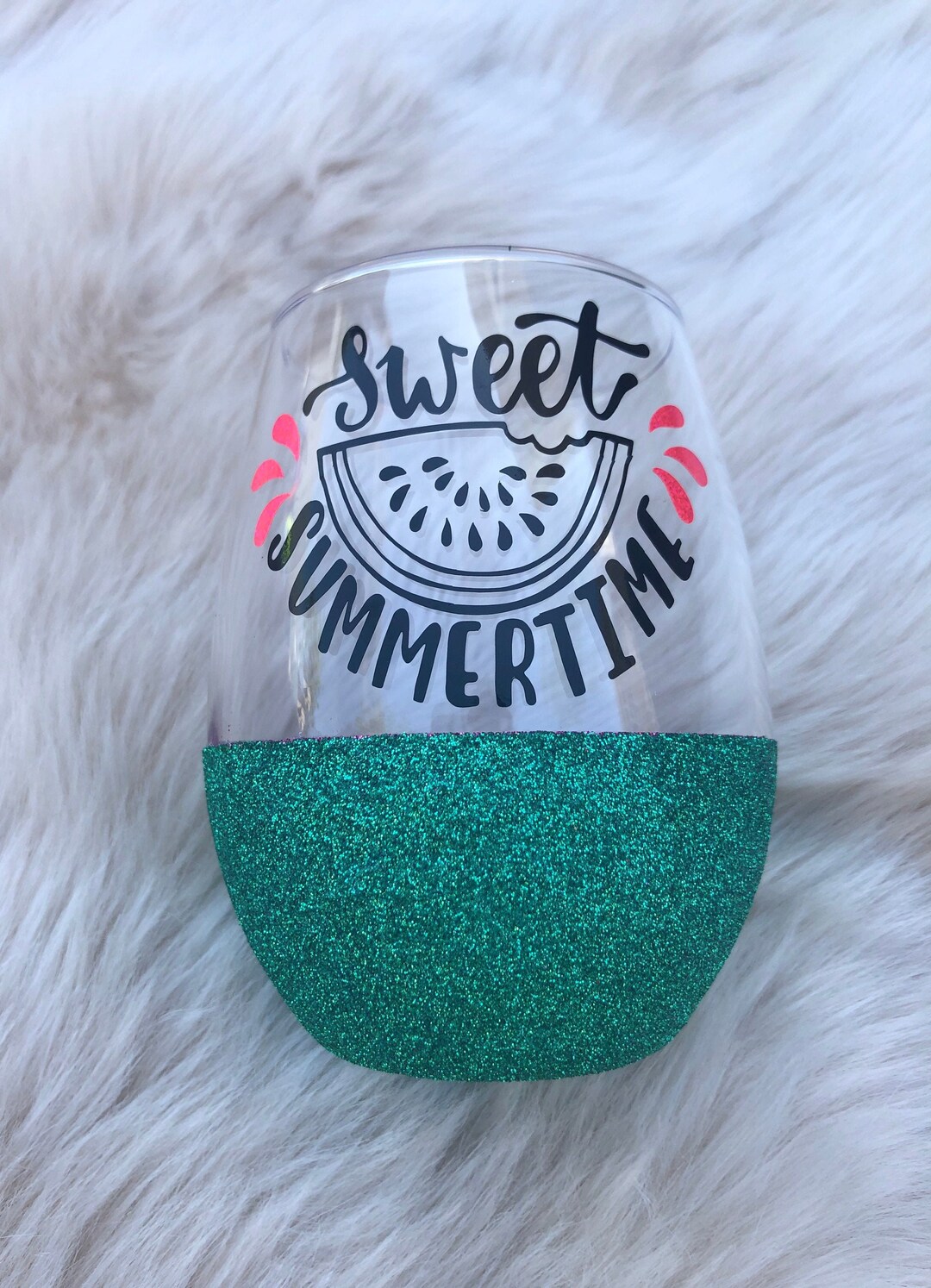 Summer Wine Glass Watermelon Wine Glass Sweet Summer Etsy