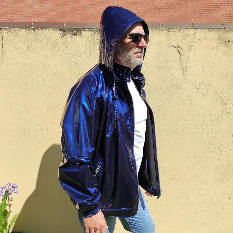 Vinyl Rain Jacket. High Gloss PVC Coated Fabric Anorak. Etsy