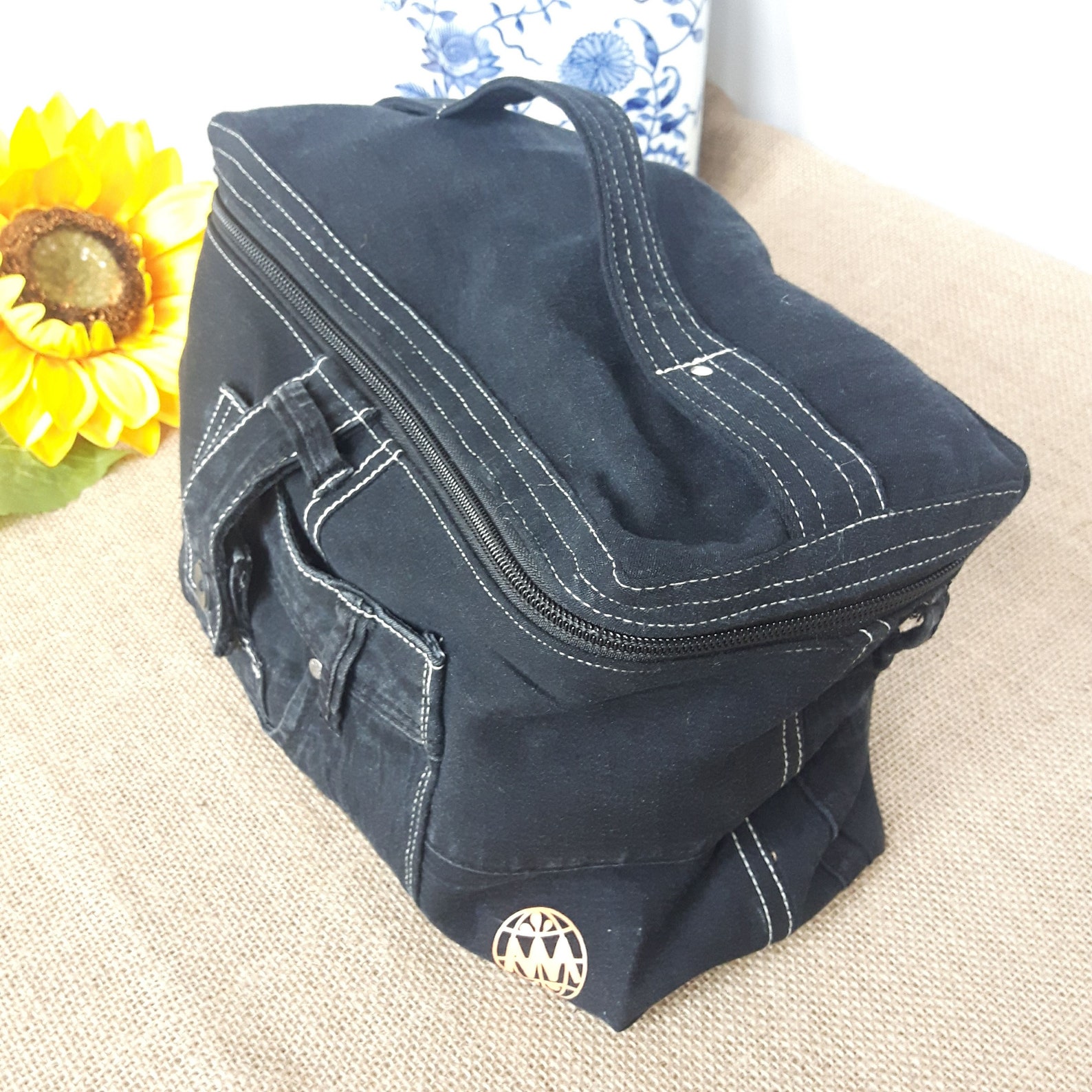 large black toiletry bag