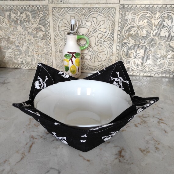 Soup Bowl Cozy. Quilted Hot Bowl Holder. Skull Kitchen Etsy