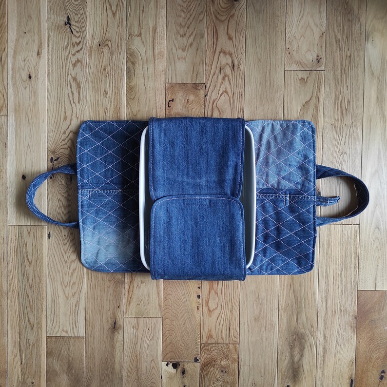 Quilted Fabric Casserole Dish Carrier. Upcycled Denim. Gift Etsy