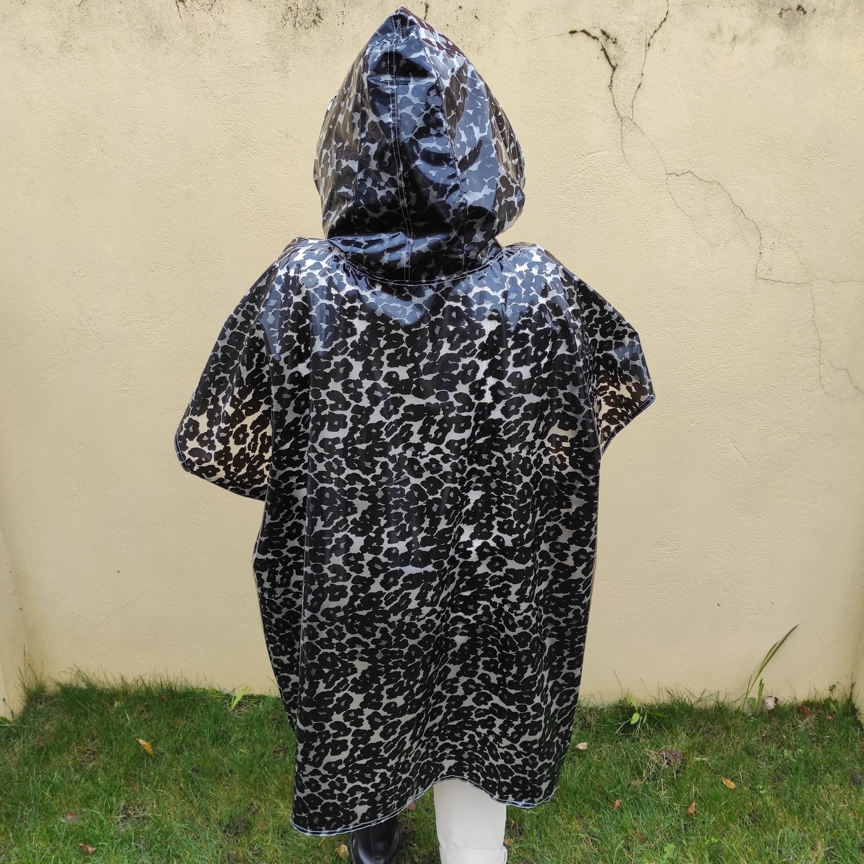 Vinyl Hooded Cape. PVC Semi-transparent Poncho Raincoat for Women. - Etsy