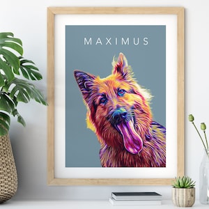 Custom Pet Portrait | Bright & Colorful | Personalized Gift for Dog or Cat Owner | Digital Download | Artwork from Photo | Sketch Pop