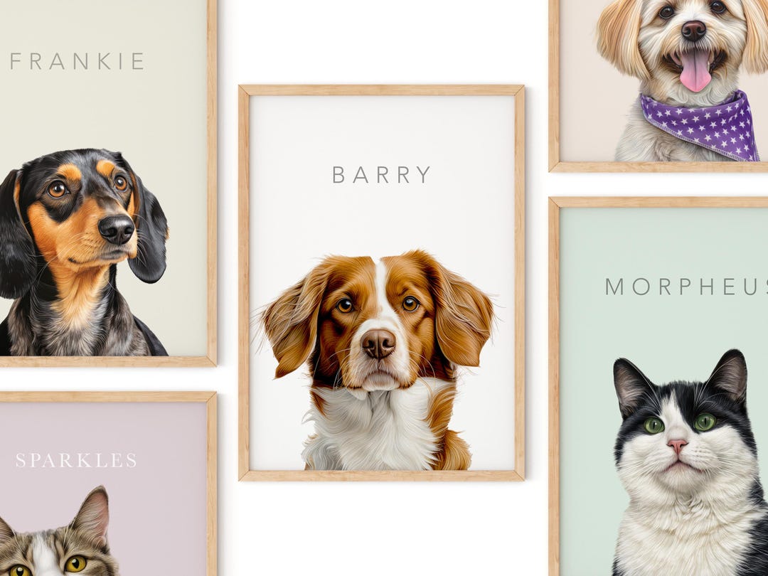 Custom Pet Portrait | Bright & Colorful | Personalized Gift for Dog or ...