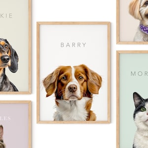 Custom Pet Portrait | Bright & Colorful | Personalized Gift for Dog or Cat Owner | Printable Digital Download | Artwork from Photo