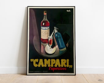 Digital Print - CAMPARI L'APERITVO, 1926 // Iconic and superb italian futurism vintage poster // Vintage Beverage Poster / Wine / Aperitif