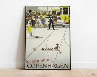 Merveilleuse affiche de Copenhague vintage 1959 / Danemark / affiche touristique de Copenhague / affiches de voyage vintage - fichier numérique