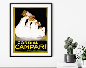 Ad for CORDIAL CAMPARI LIQUOR, 1921 / Iconic and superb italian futurism vintage poster / Vintage Beverage Poster / Wine / Aperitif
