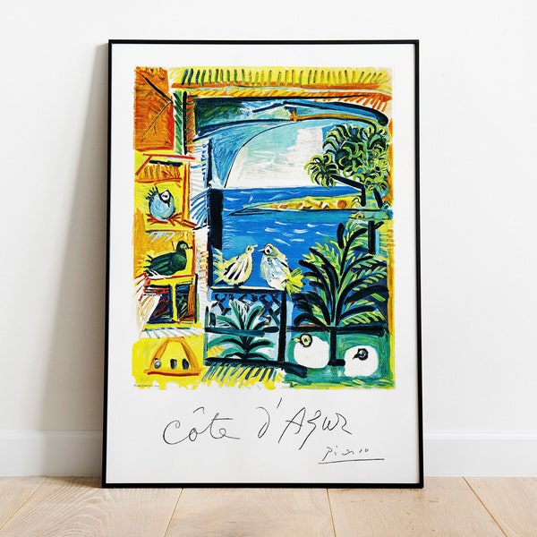 PICASSO CÔTE D'AZUR poster // Picasso poster // France // Picasso wall art // Vintage Travel Posters