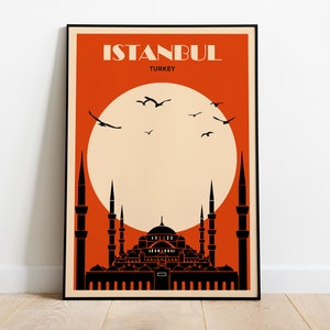 Istanbul // Hagia Sophia // Turkey // Retro City poster // Travel poster image 3