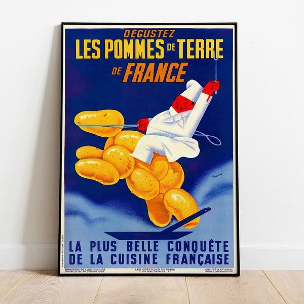 Degustez les Pommes de Terre de France / Tasty Potatoes from France / Vintage Poster from 1935 // Print