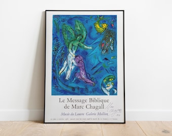 Marc Chagall - Le Message Biblique de Marc Chagall exhibition poster, 1977 // France // Chagall wall art // Vintage Travel Posters