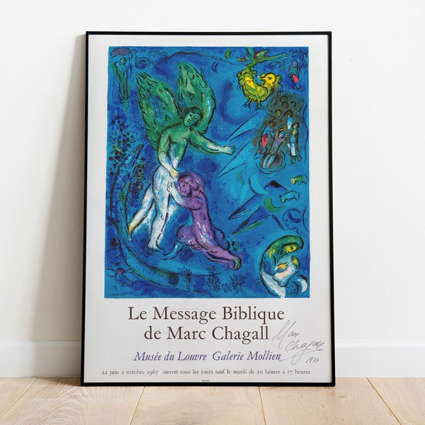 Marc Chagall - Le Message Biblique de Marc Chagall exhibition poster, 1977 // France // Chagall wall art // Vintage Travel Posters