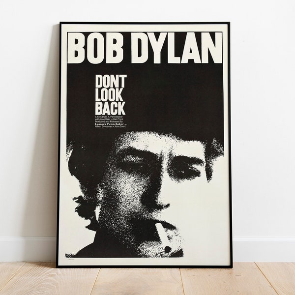 Don't Look Back - Bob Dylan (1967 film poster) // Vintage Music Fan posters // Retro Posters // Vintage Posters