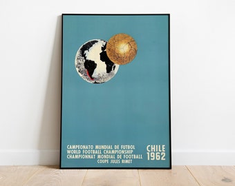 Vintage World Cup Football / Soccer poster // Chile, 1962 // football poster // Print // Vintage Travel Wall Art Print/ Vintage Posters
