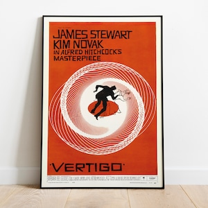 Vertigo 1958 // Alfred Hitchcock // James Stewart // Kim Novak // Vintage Movie Posters