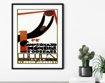 Vintage World Cup Football / Soccer poster // Montevideo, Uruguay 1930 // football poster // Print // Vintage Posters