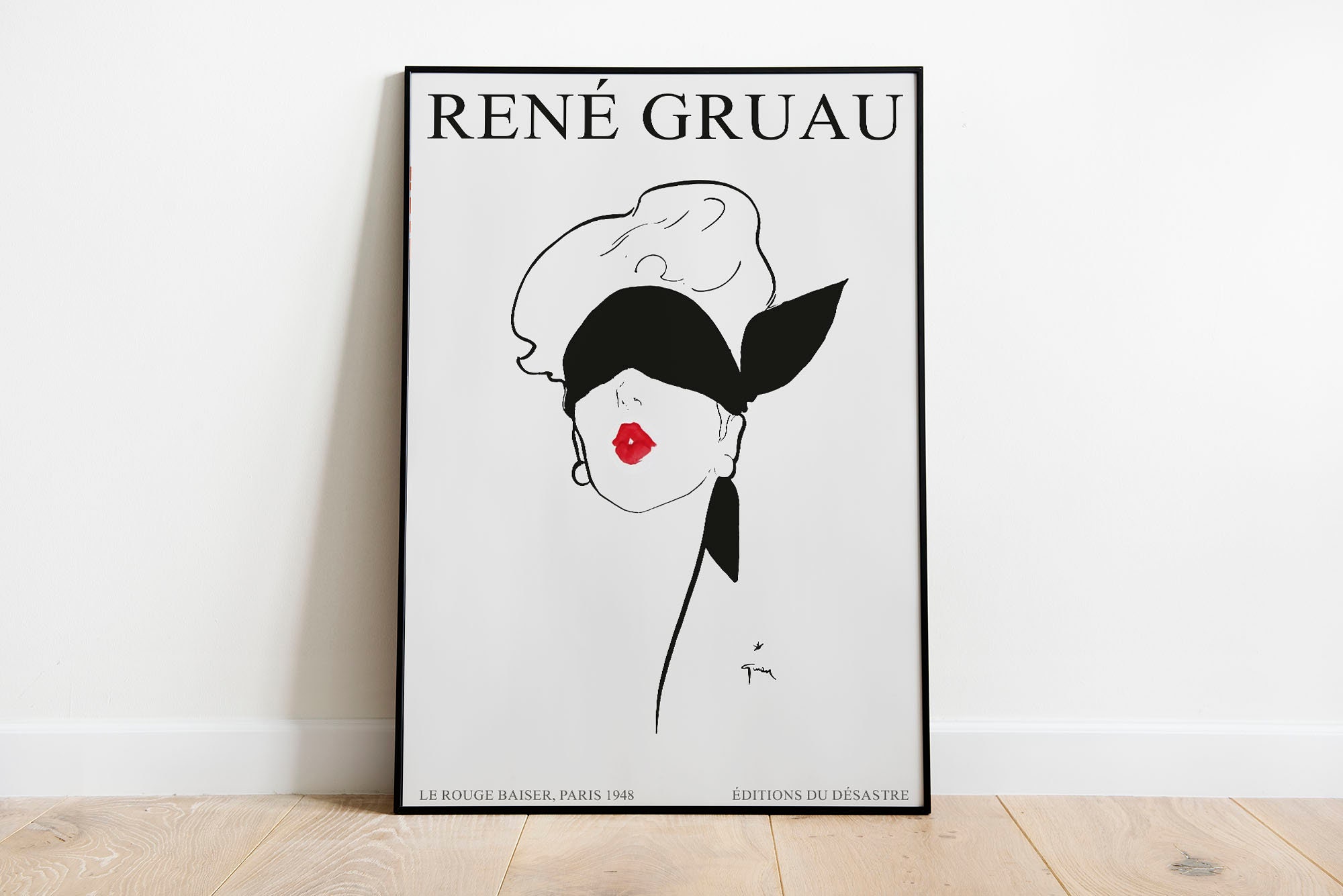 額装済/Le Rouge Baiser、Paris 1948/ルネ グリュオ Le Rouge Baiser