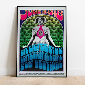 Jimi Hendrix / Janis Joplin / The Who - 1967 Monterey Pop Festival Poster // Music Fan posters // Retro Posters // Vintage Posters