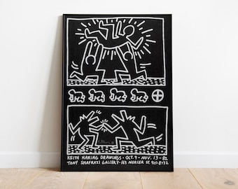 Keith Haring (1958-1990). Keith Haring Drawings, exhibition poster, 1982, Tony Shafrazi Gallery // Keith Haring poster // Vintage Posters