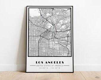 Los Angeles // Line map Los Angeles // City map Los Angeles // Minimalist Map //  INSTANT DOWNLOAD