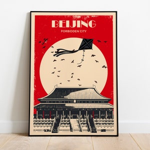 Beijing // China // Retro City poster // Travel poster // Print - DIGITAL FILE