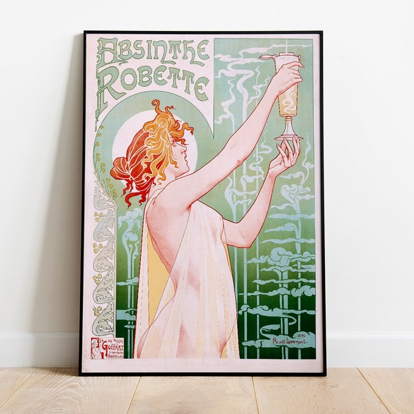 Absinthe Robette / Belgian Advertising Poster / Henri Privat Livemont Artwork / Vintage Beverage Poster / Spirits/ Vintage Posters
