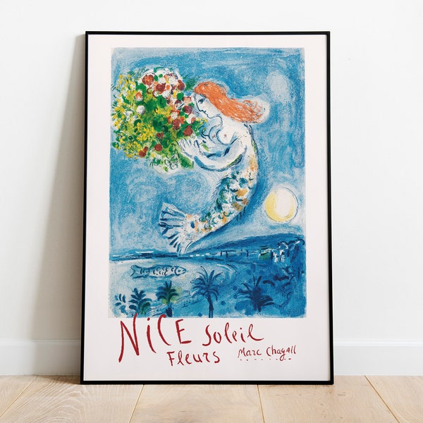 Marc Chagall - Nice Soleil Fleurs poster // Chagall poster // France // Chagall wall art // Vintage Travel Posters - PRINT
