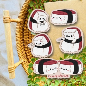 Spam Musubi Buddies Stickers | Water Resistant, Durable