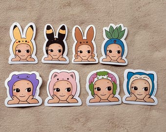Kawaii Character Cutie Sticker | Water Resistant, Durable