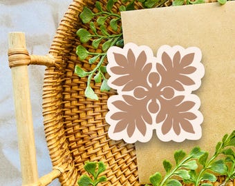 Ulu Quilt Square Sticker | Water Resistant, Durable