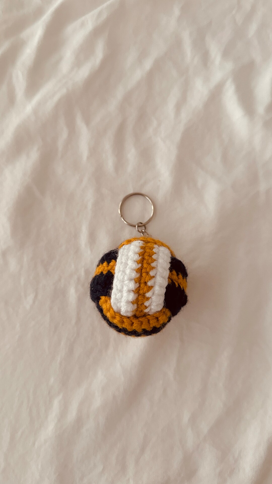 Crocheted Volleyball Keychain Handmade Gift Aesthetic Etsy