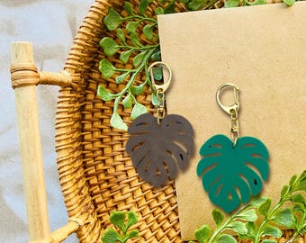 Monstera Keychain | Water Resistant, Durable