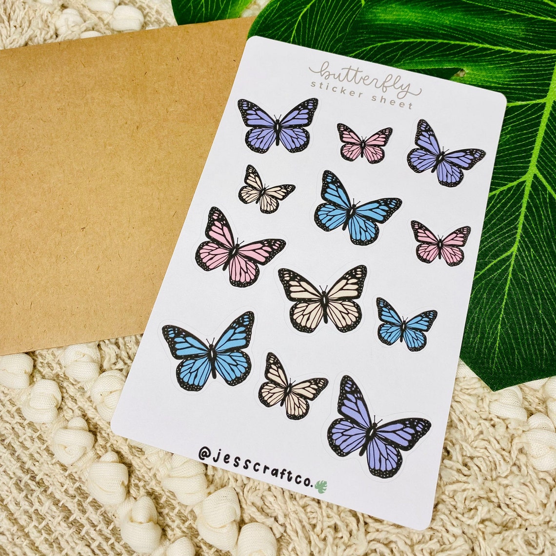 Butterfly Sticker Sheet Bullet Journal Planner Notebook Etsy